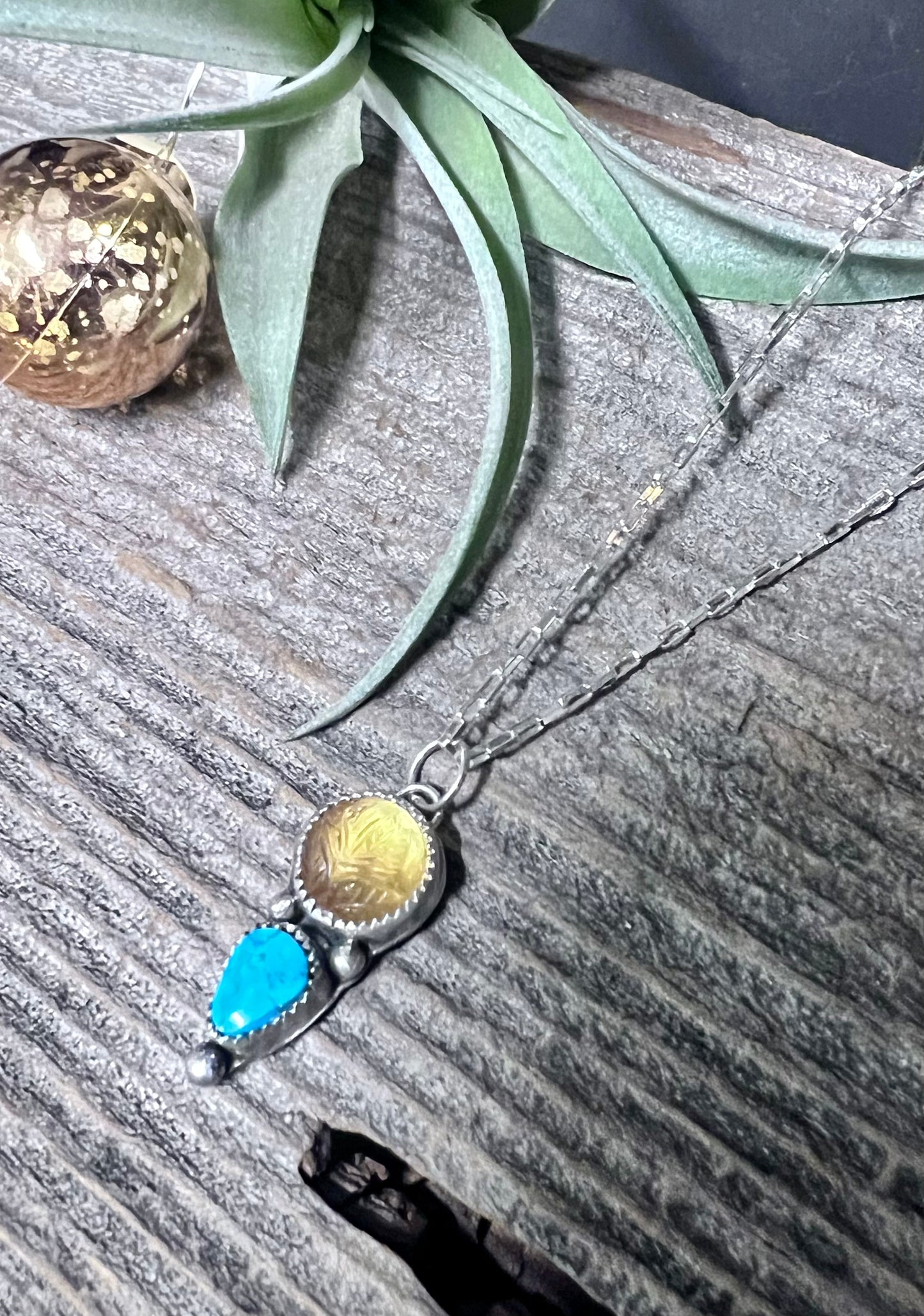 Citrine and Kingman Turquoise Necklace